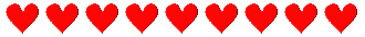 row of hearts