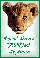 Animal Lovers PURRfect Site Award