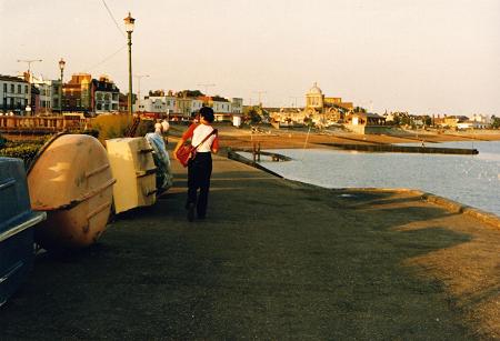  Dave Bodaly walking by the boats in Southend-on-Sea 