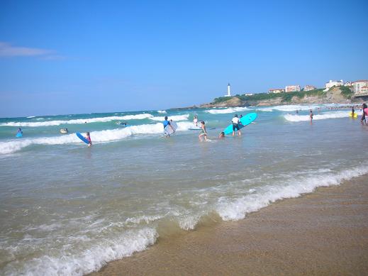 Surfing is a very popular sport on the coast of Biarritz