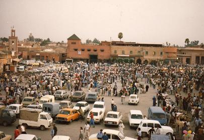 The exotic Place of Djemáa el Fna in Marrakech