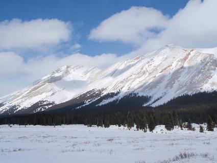 Mountains surrounding Red Deer Lakes