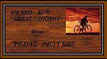 Pedal Prayers Award for Great Content