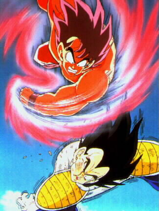 goku punching vegeta