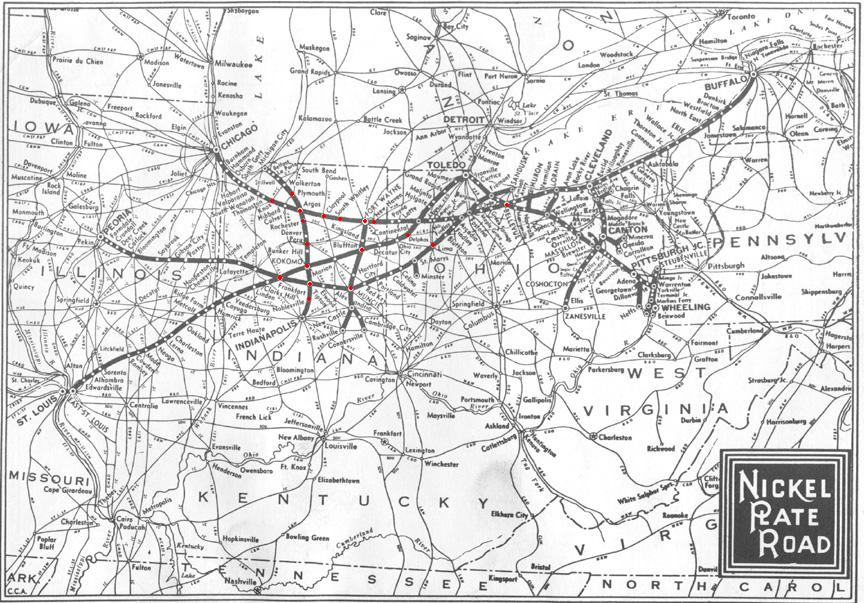 Nickel Plate Railroad Route Map Trkneller--Nickel Plate Road