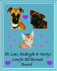 Ihi, Lani. Midnight & Misty's Love For All Animals Award