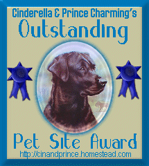 Cinderella & Prince Charming's Outstanding Pet Site Award