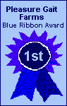 Plaisure Gait Farms Blue Ribbon Award