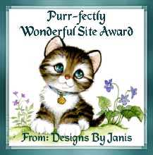 Purrfectly Wonderful Site Award - Designs By Janis